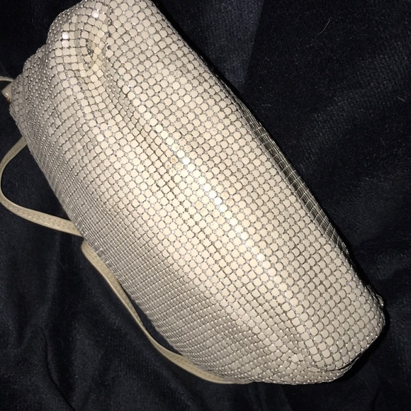 Vintage Whiting& Davis cream string mesh metal bag - Picture 5 of 6